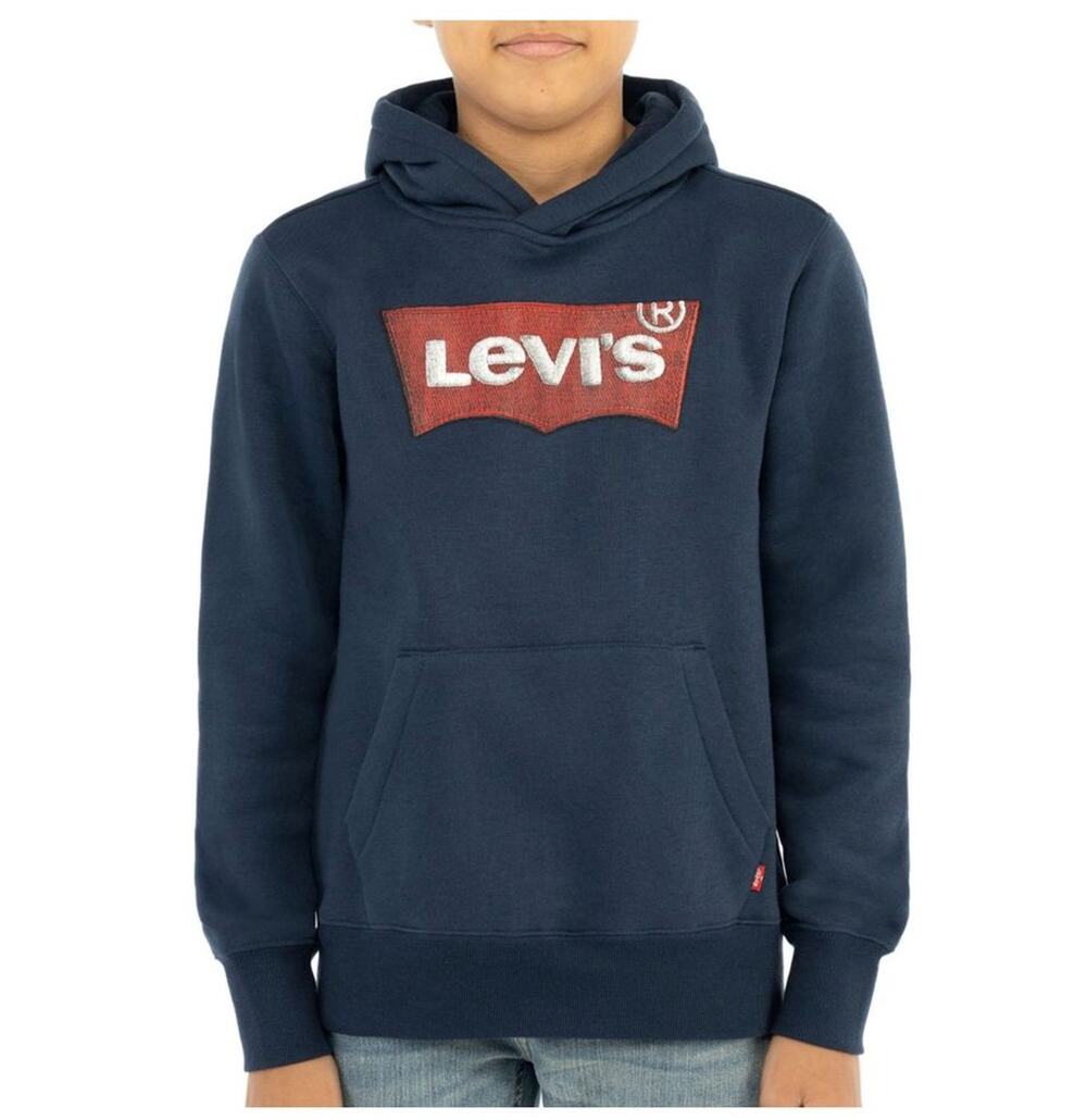 Boys' Dark Blue Levi's Pullover Fleece Hoodie with Front Pocket Size: 10/12